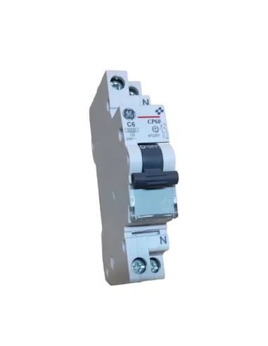 Ge power 672201 disyuntor automático 1p n 6a 6ka 1mod